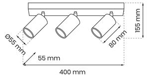 Luce Spot HUDSON 3xGU10/8W/230V bianco