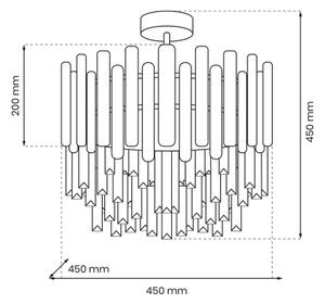 Lampadario su palo ASPEN 6xE14/40W/230V cromo opaco