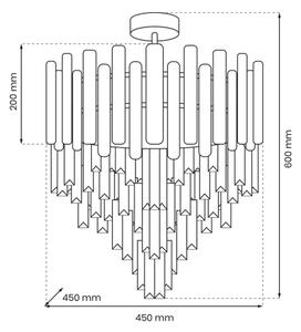 Lampadario su palo MADISON 9xE14/40W/230V oro