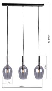 Lampadario a sospensione con filo LUGANO 3xE14/40W/230V grigio