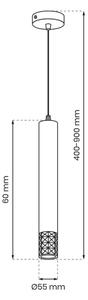 Lampadario a sospensione con filo TUBI 1xGU10/8W/230V nero