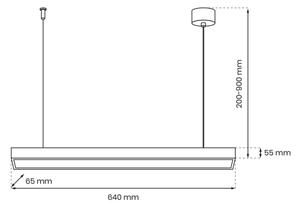 Lampadario a sospensione con filo LUNGO T8 1xG13/9W/230V nero