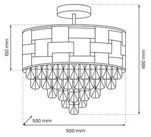 Lampadario su palo LUXURIA 9xE14/40W/230V oro