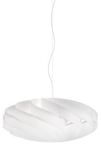 Sospensione Moderna Flat Polilux ® Bianco E Metallo Cromo 1 Luce E27 D50Cm