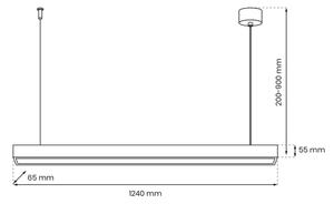 Lampadario a sospensione con filo LUNGO T8 1xG13/18W/230V nero