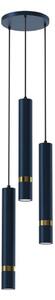 Lampadario a sospensione con filo JOKER 3xGU10/8W/230V blu/oro