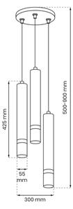 Lampadario a sospensione con filo JOKER 3xGU10/8W/230V bianco/oro