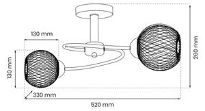 Lampadario a plafone OAKLAND 2xE27/60W/230V
