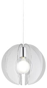 Sospensione Moderna Space Collection Polilux ® Trasparente E Metallo Cromo E27
