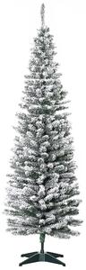 HOMCOM 180cm Albero di Natale Pino artificiale rivestito in floccaggio bianco con rami 390, base pieghevole rimovibile|Aosom