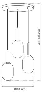 Lampadario a sospensione con filo ALIAS 3xE14/40W/230V nero/grigio