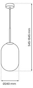 Lampadario a sospensione con filo ALIAS 1xE14/40W/230V diametro 24 cm oro