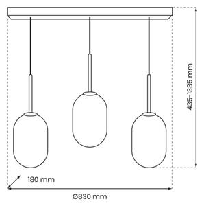Lampadario a sospensione con filo ALIAS 3xE14/40W/230V oro