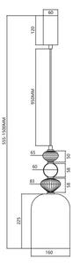 Lampadario LED a sospensione con filo ARTE LED/12W/230V diametro 16 cm nero