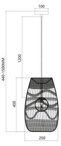 Lampadario a sospensione con filo ARONA 1xG9/9W/230V diametro 25 cm rattan