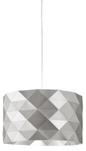 Sospensione Moderna Prisma Polilux ® Argento E Metallo Cromo 1 Luce E27 D40Cm