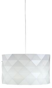 Sospensione Moderna Prisma Polilux ® Bianco E Metallo Cromo 1 Luce E27 D40Cm
