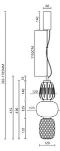 Lampadario LED a sospensione con filo CARO LED/28W/230V cromo