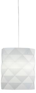 Sospensione Moderna Prisma Polilux ® Bianco E Metallo Cromo 1 Luce E27 D27Cm