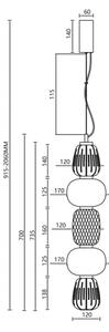 Lampadario LED a sospensione con filo CARO LED/40W/230V cromo