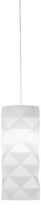 Sospensione Moderna Prisma Polilux ® Bianco E Metallo Cromo 1 Luce E27