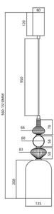 Lampadario LED a sospensione con filo ARTE LED/12W/230V diametro 13 cm nero