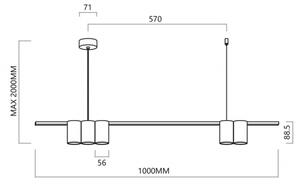 Lampadario a sospensione con filo GENESIS 5xGU10/8W/230V oro