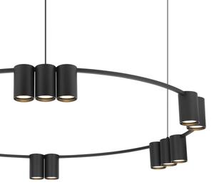 Lampadario a sospensione con filo GENESIS 15xGU10/8W/230V nero