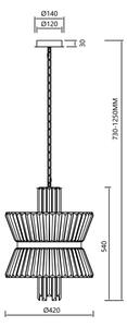 Lampadario a sospensione con catena AURELIA 8xE14/40W/230V cromo