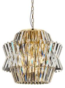 Lampadario di cristallo a sospensione con catena CROWN 12xE14/40W/230V oro