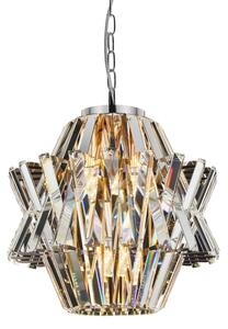 Lampadario di cristallo a sospensione con catena CROWN 4xE14/40W/230V cromo