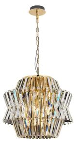 Lampadario di cristallo a sospensione con catena CROWN 12xE14/40W/230V oro