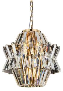Lampadario di cristallo a sospensione con catena CROWN 4xE14/40W/230V oro