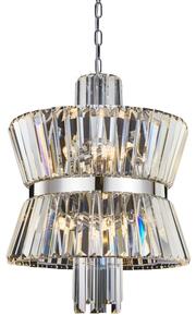 Lampadario a sospensione con catena AURELIA 8xE14/40W/230V cromo