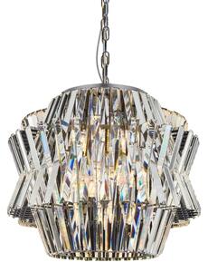 Lampadario di cristallo a sospensione con catena CROWN 12xE14/40W/230V cromo
