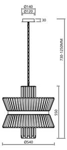Lampadario a sospensione con catena AURELIA 12xE14/40W/230V oro