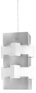 Sospensione Moderna Building Polilux ® Argento E Metallo Cromo 1 Luce E27 H60Cm