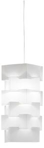 Sospensione Moderna Building Polilux ® Bianco E Metallo Cromo 1 Luce E27