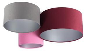 Plafoniera SPACE 3xE27/60W/230V rosso/grigio/rosa