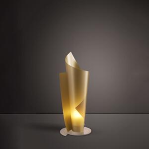 Lampada Da Scrivania Moderna Vela Polilux ® New Gold 1 Luce E27 H70Cm