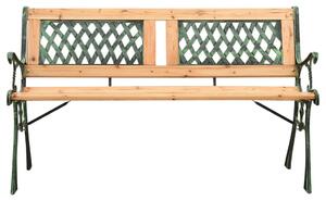 Panchina da Giardino 122 cm in Ghisa e Legno Massello di Abete