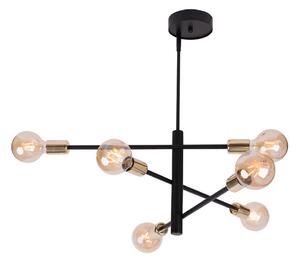 Lampadario su palo ONYX 6xE27/60W/230V nero/oro