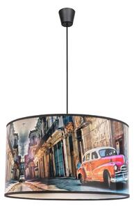 Duolla - Lampadario a sospensione con filo CUBA ROSSO 1xE27/15W/230V diametro 35 cm