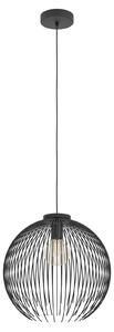 Sospensione Industrial-Nordico Acciaio Nero 1 Luce E27 D.40Cm