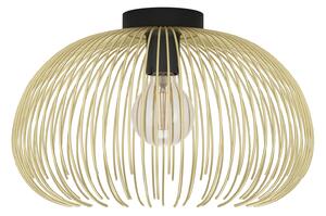 Plafoniera Industrial-Nordico Acciaio Nero E Oro 1 Luce E27
