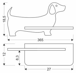 Applique LED per bambini con mensola DOG LED/5W/230V nero/legno