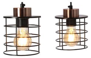 Lampadario a sospensione con filo GLOB 2xE27/40W/230V nero