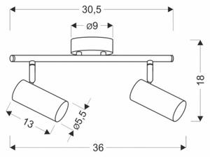 Faretto COLLY 2xGU10/15W/230V oro