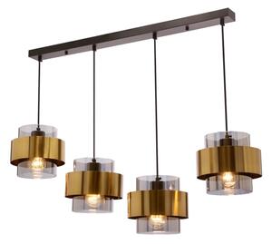 Lampadario a sospensione con filo SPIEGA 4xE27/60W/230V oro/nero