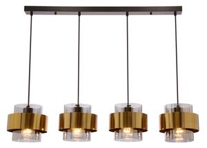 Lampadario a sospensione con filo SPIEGA 4xE27/60W/230V oro/nero